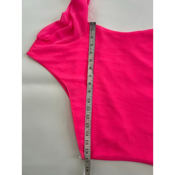 Jodi Kristopher hot pink one shoulder mini dress size‎ small Barbiecore romantic - Picture 9 of 9